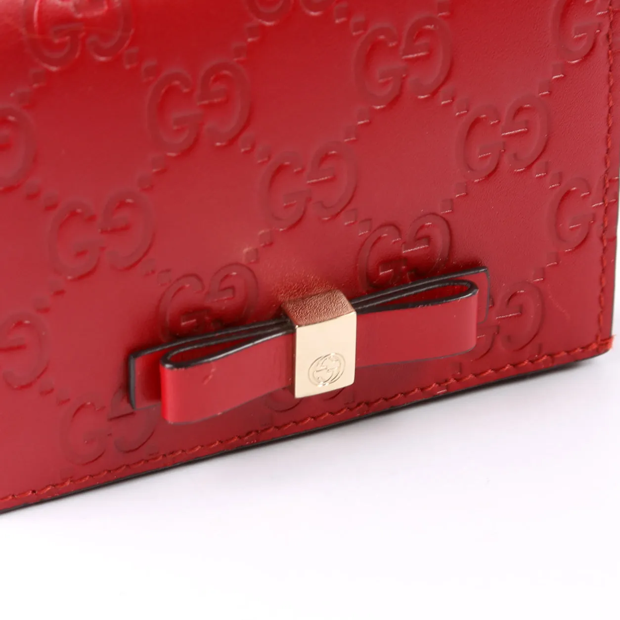406924 Guccissima Card Holder Red