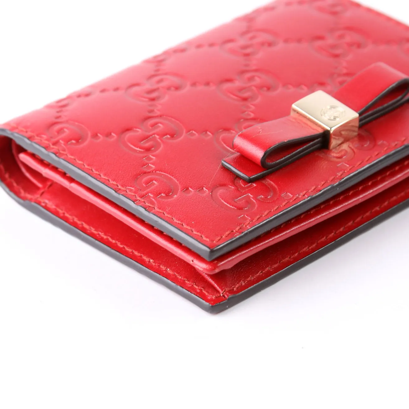 406924 Guccissima Card Holder Red