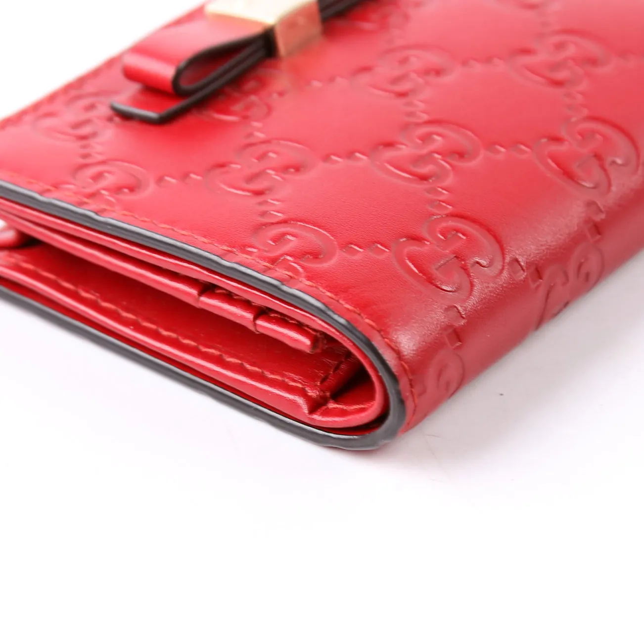 406924 Guccissima Card Holder Red