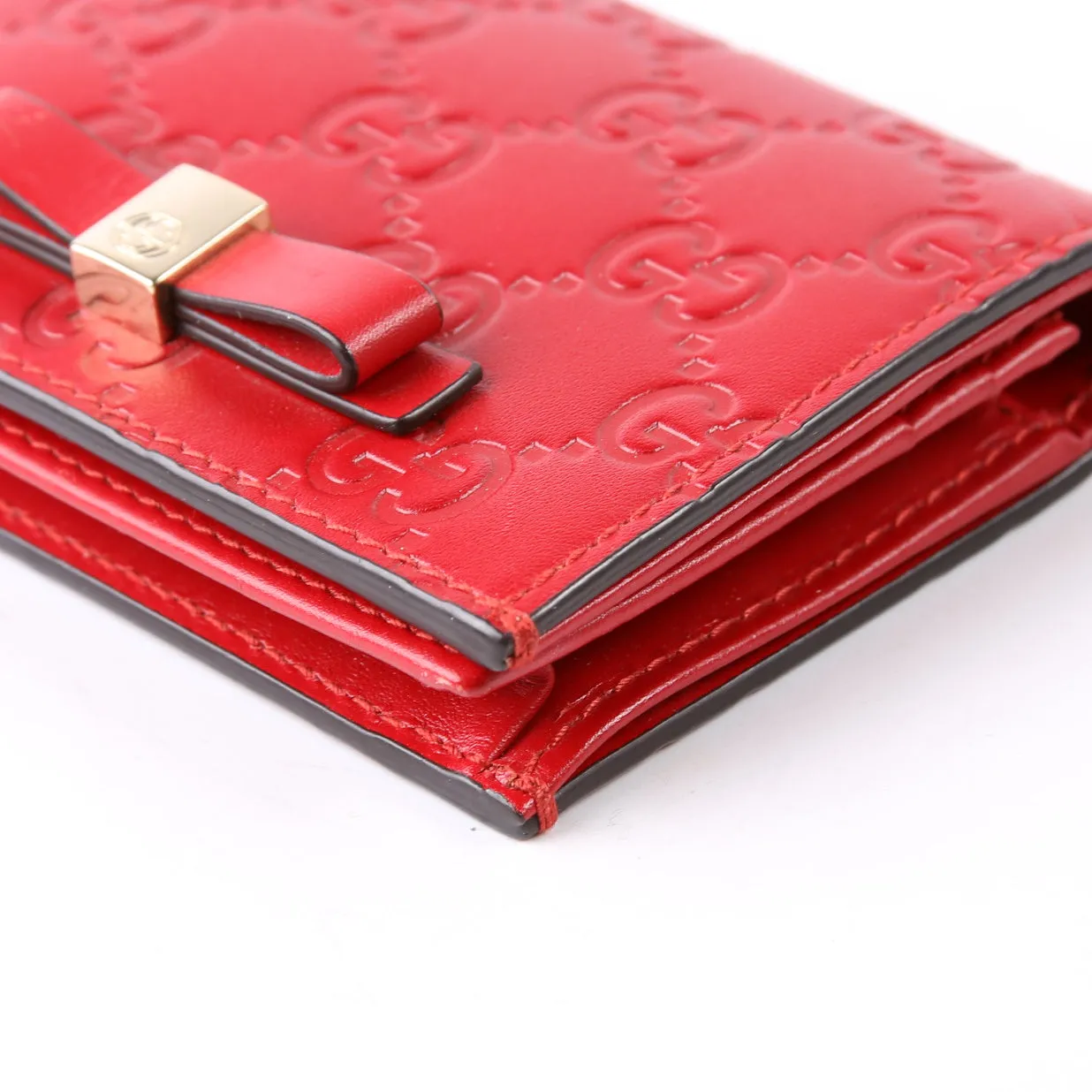406924 Guccissima Card Holder Red