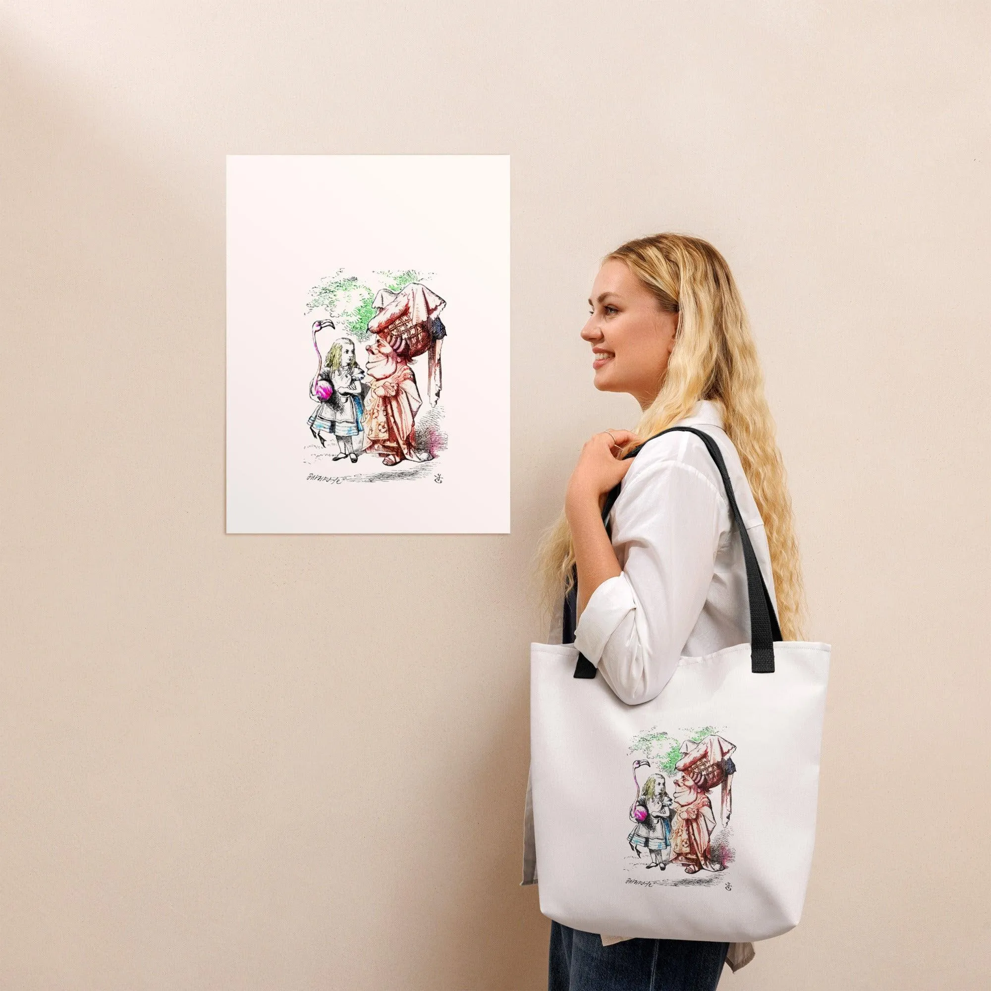 Alice in Wonderland - Alice and Queen - Tote Bag