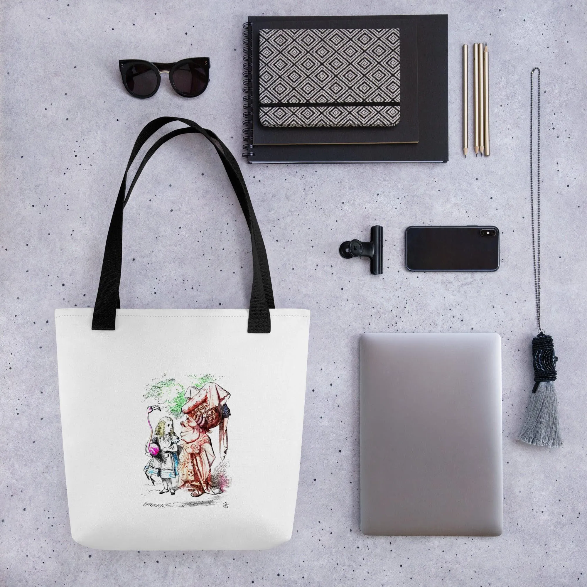 Alice in Wonderland - Alice and Queen - Tote Bag
