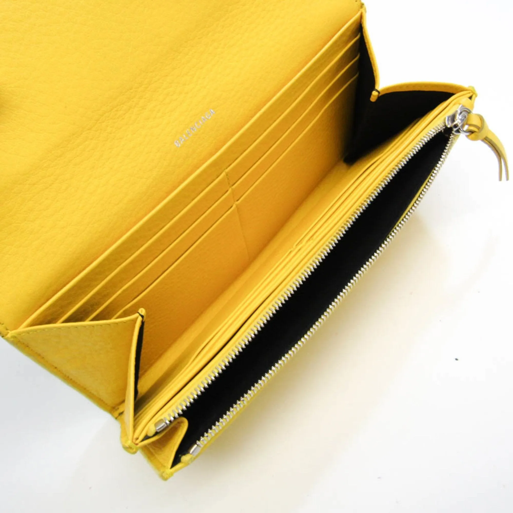 Balenciaga Papier Yellow Leather Wallet  (Pre-Owned)