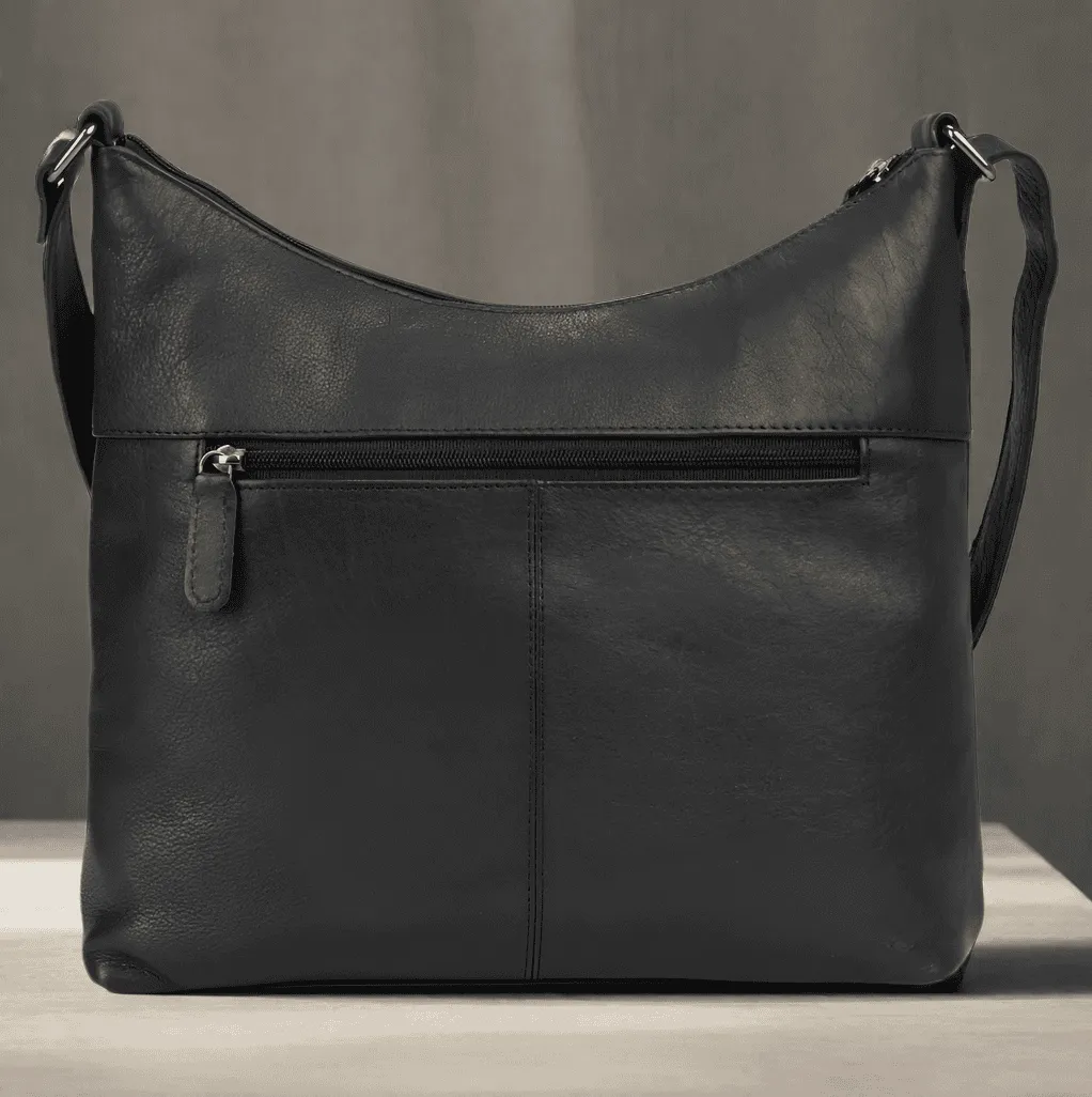 Black Leather Shoulder Bag Leena