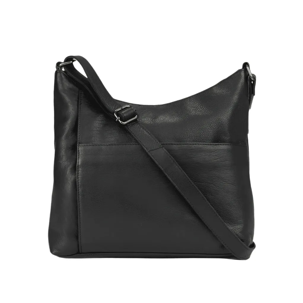 Black Leather Shoulder Bag Leena