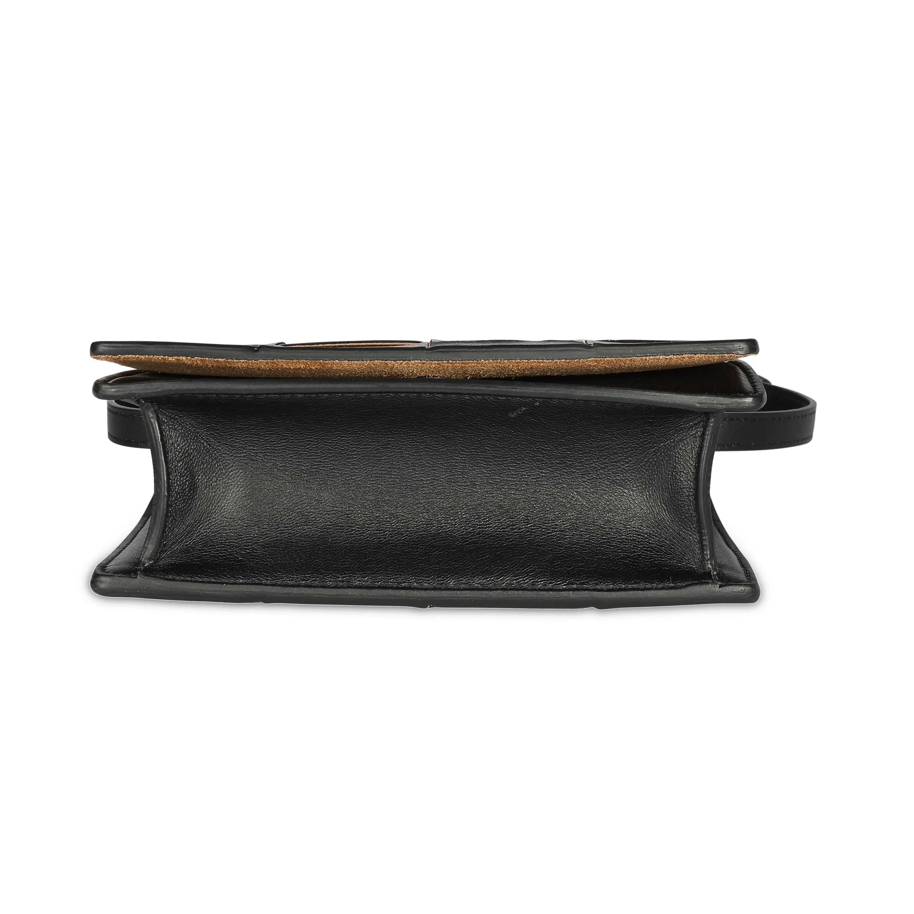 Bottega Veneta Black Leather Mini Cassette Crossbody Bag