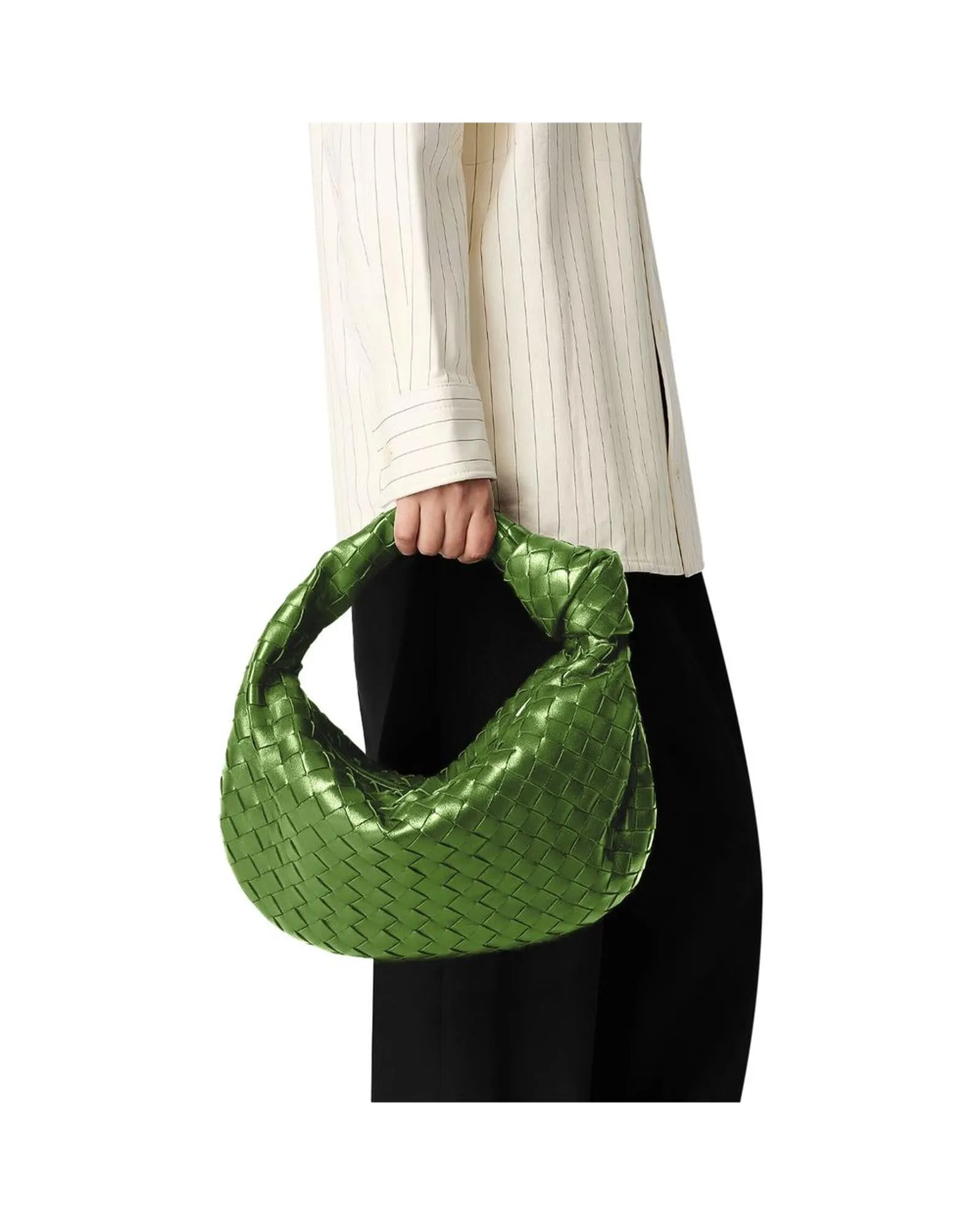 Bottega Veneta Knot Intrecciato Leather Shoulder Bag