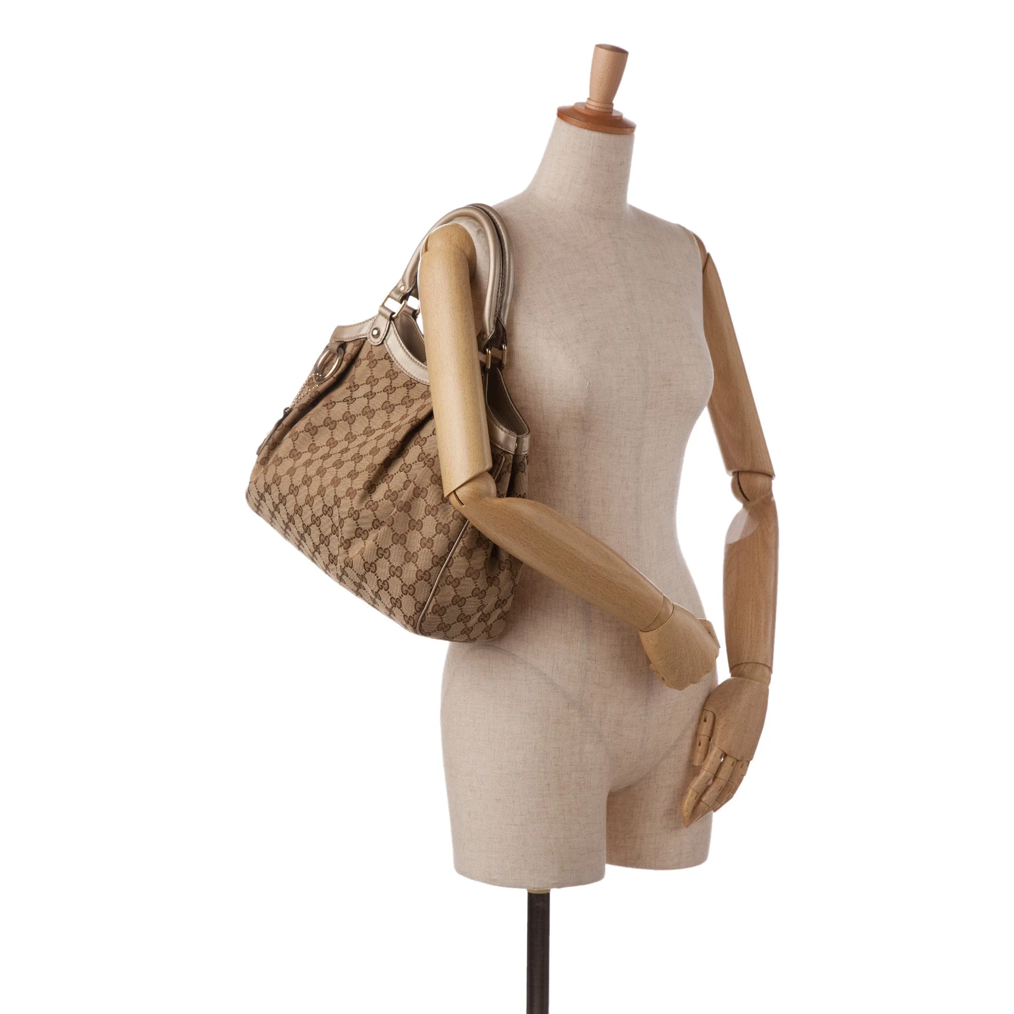 Brown Gucci GG Canvas Sukey Tote