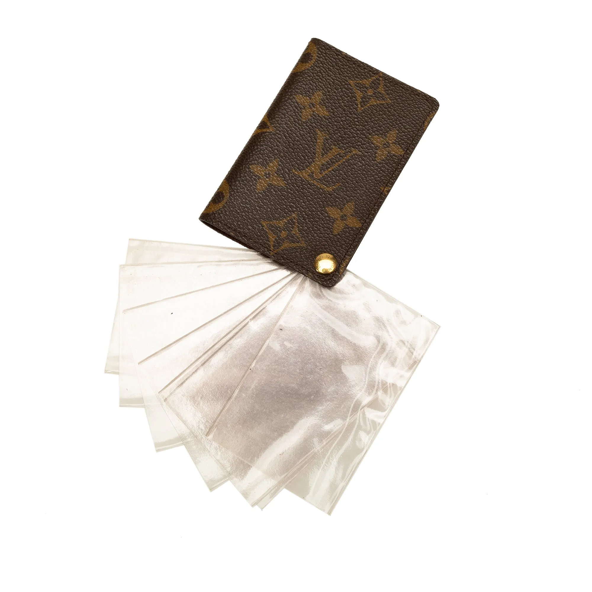 Brown Louis Vuitton Monogram Porte-Cartes Credit Pression Card Holder