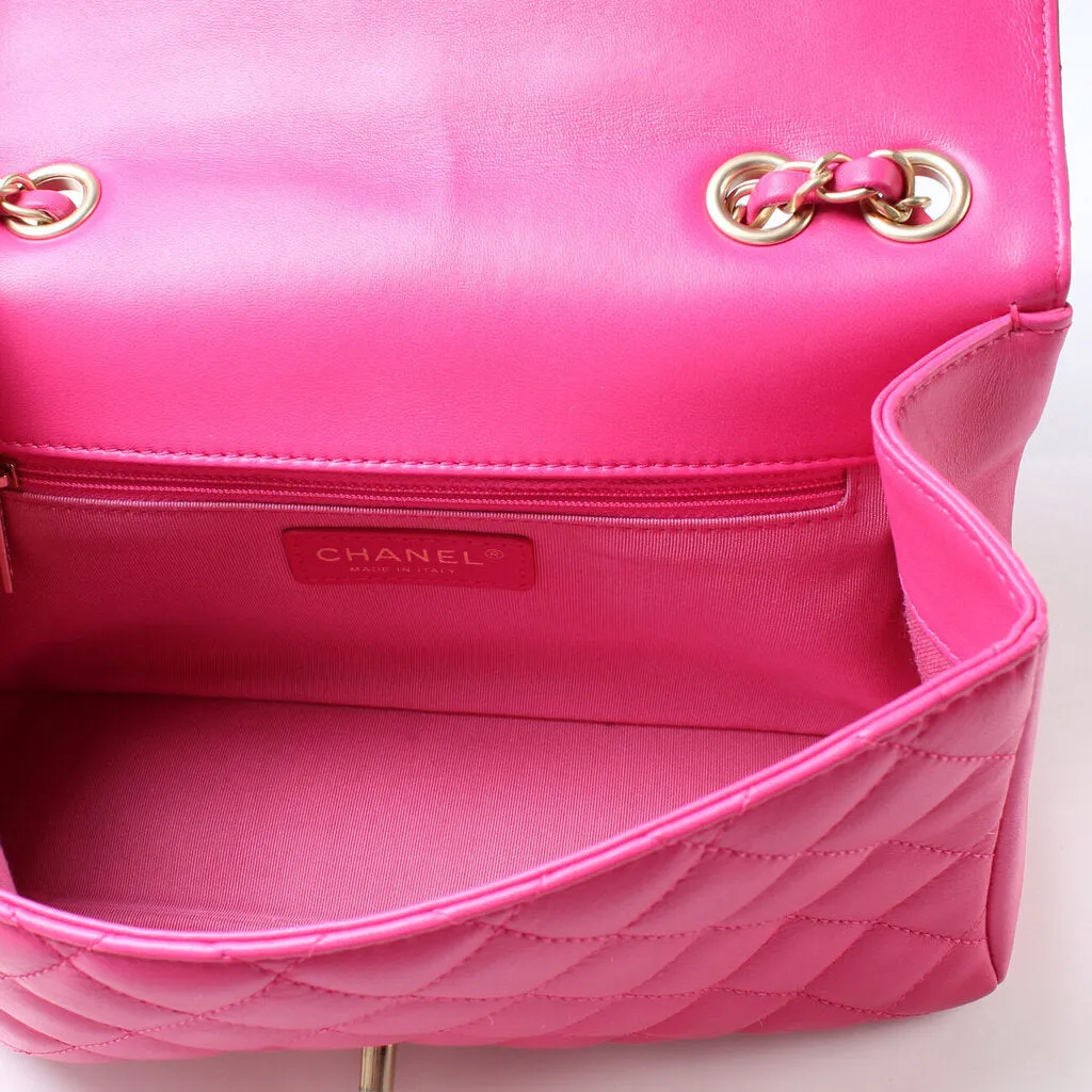 Casual Medium Single Flap Lambskin