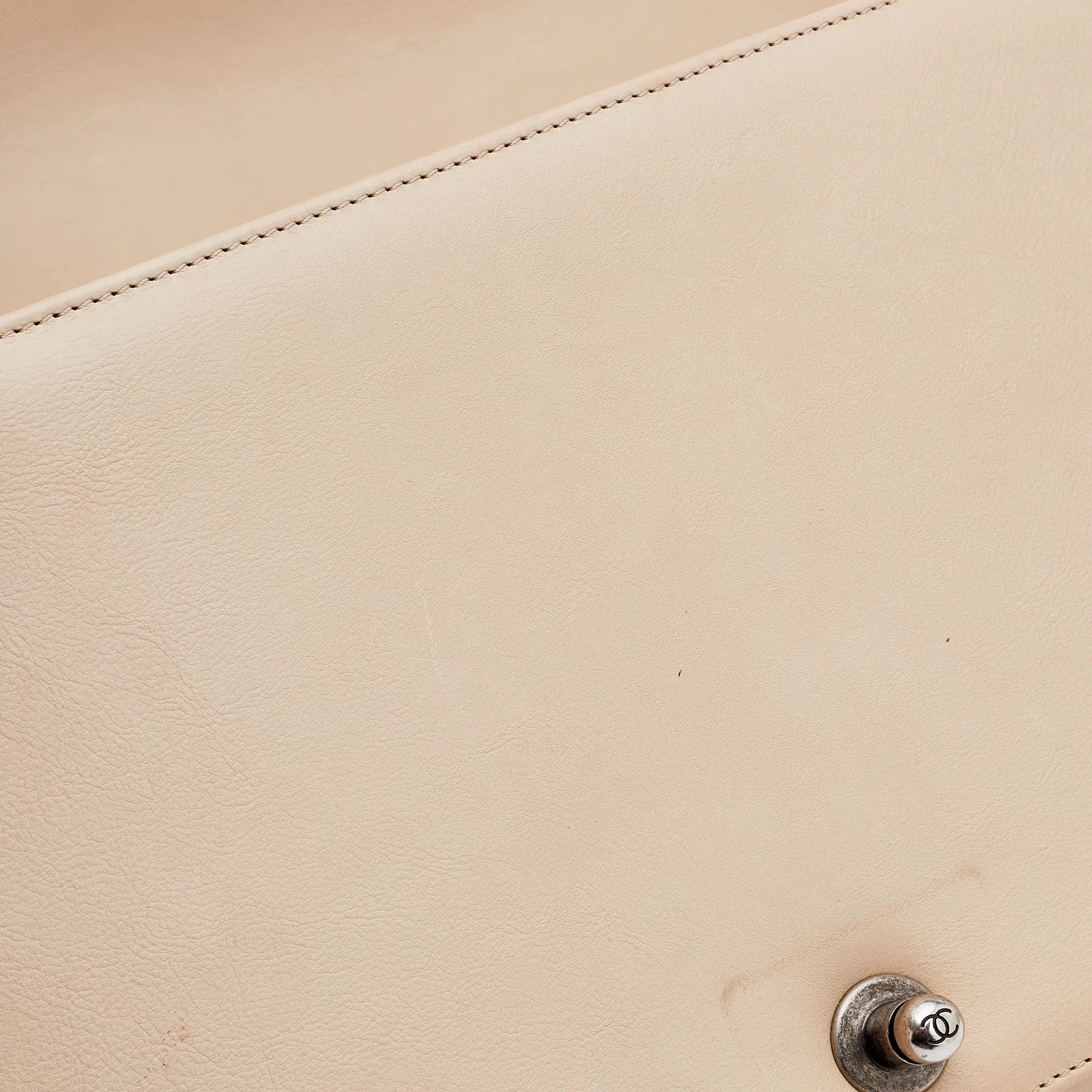 Chanel Beige Quilted Leather New Medium Wild Stitch Boy Bag