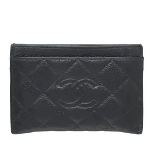 Chanel Black CC Diamond Card Holder