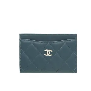 Chanel Blue Classic Card Holder