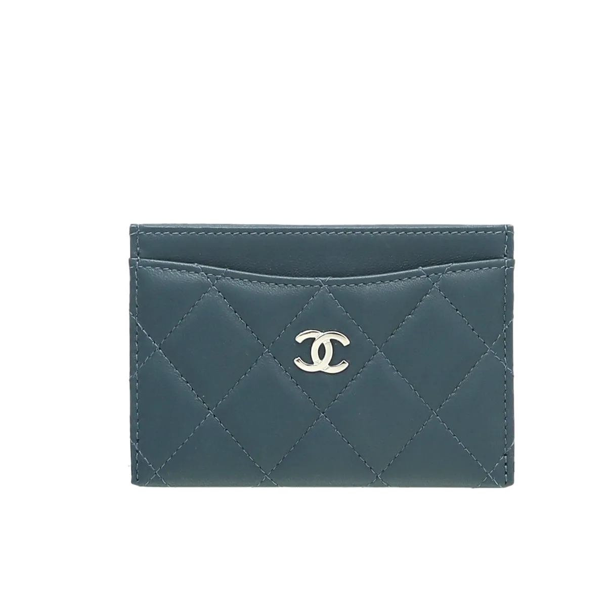 Chanel Blue Classic Card Holder