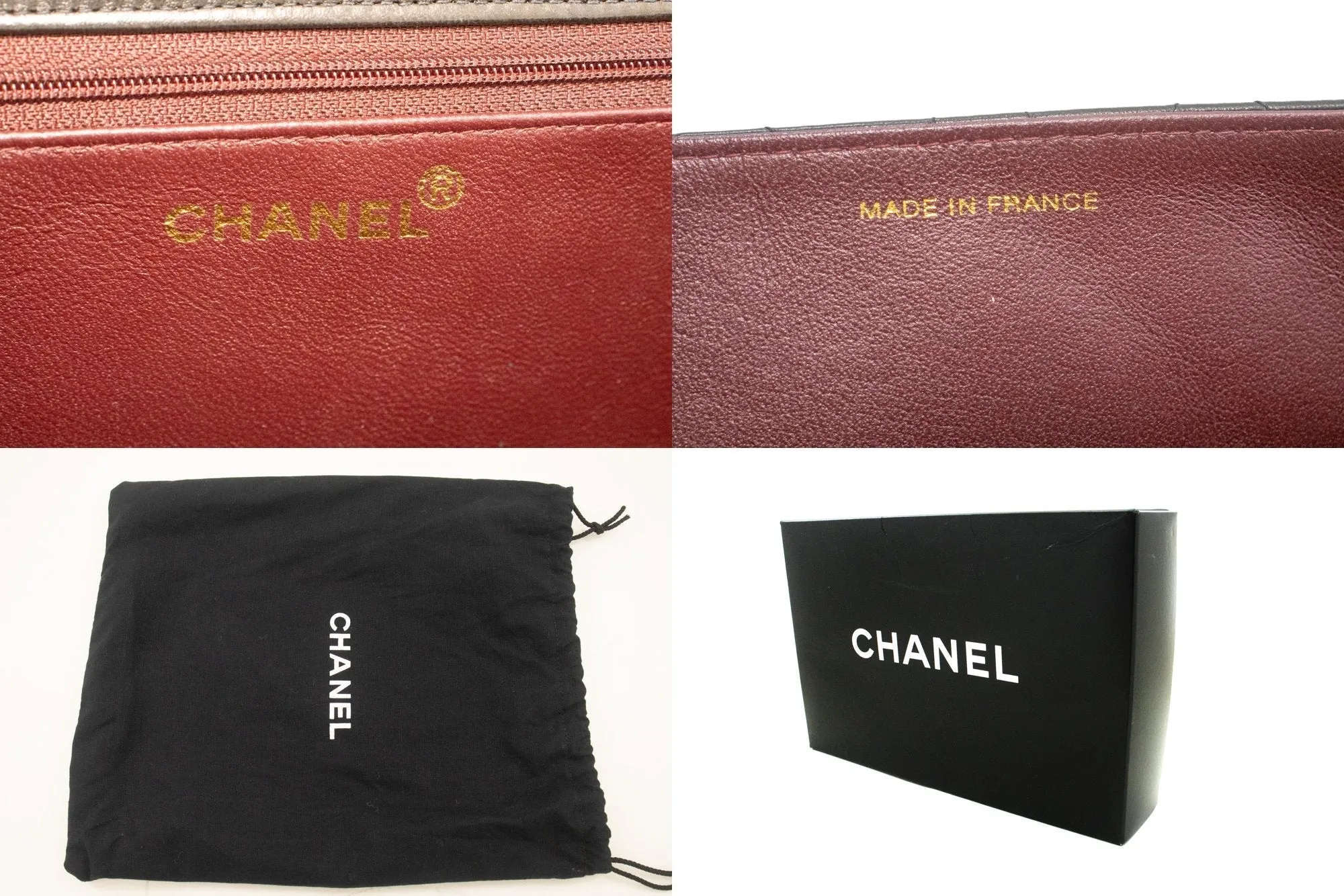CHANEL Chain Shoulder Bag Clutch Black Quilted Flap Lambskin Purse