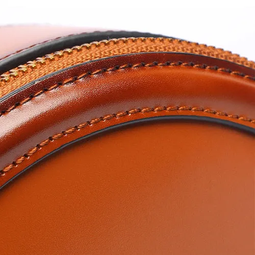 Circle Leather Handbag Round Leather Purse Leather Round Bag