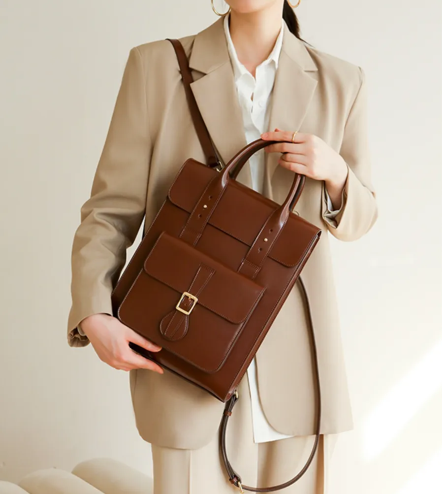 Convertible Genuine Leather Backpack Handbag Rucksack Handbag Leather For Women