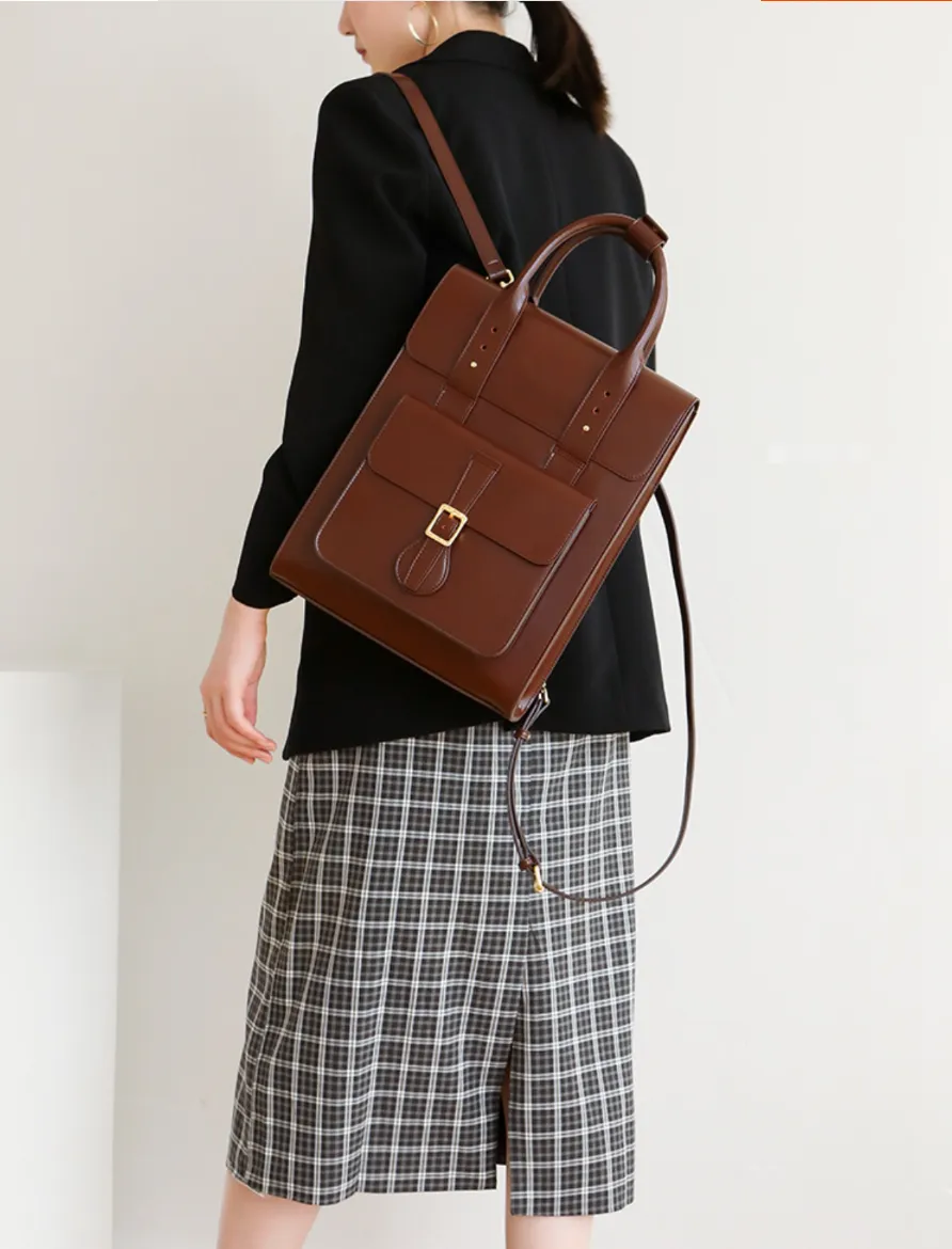 Convertible Genuine Leather Backpack Handbag Rucksack Handbag Leather For Women