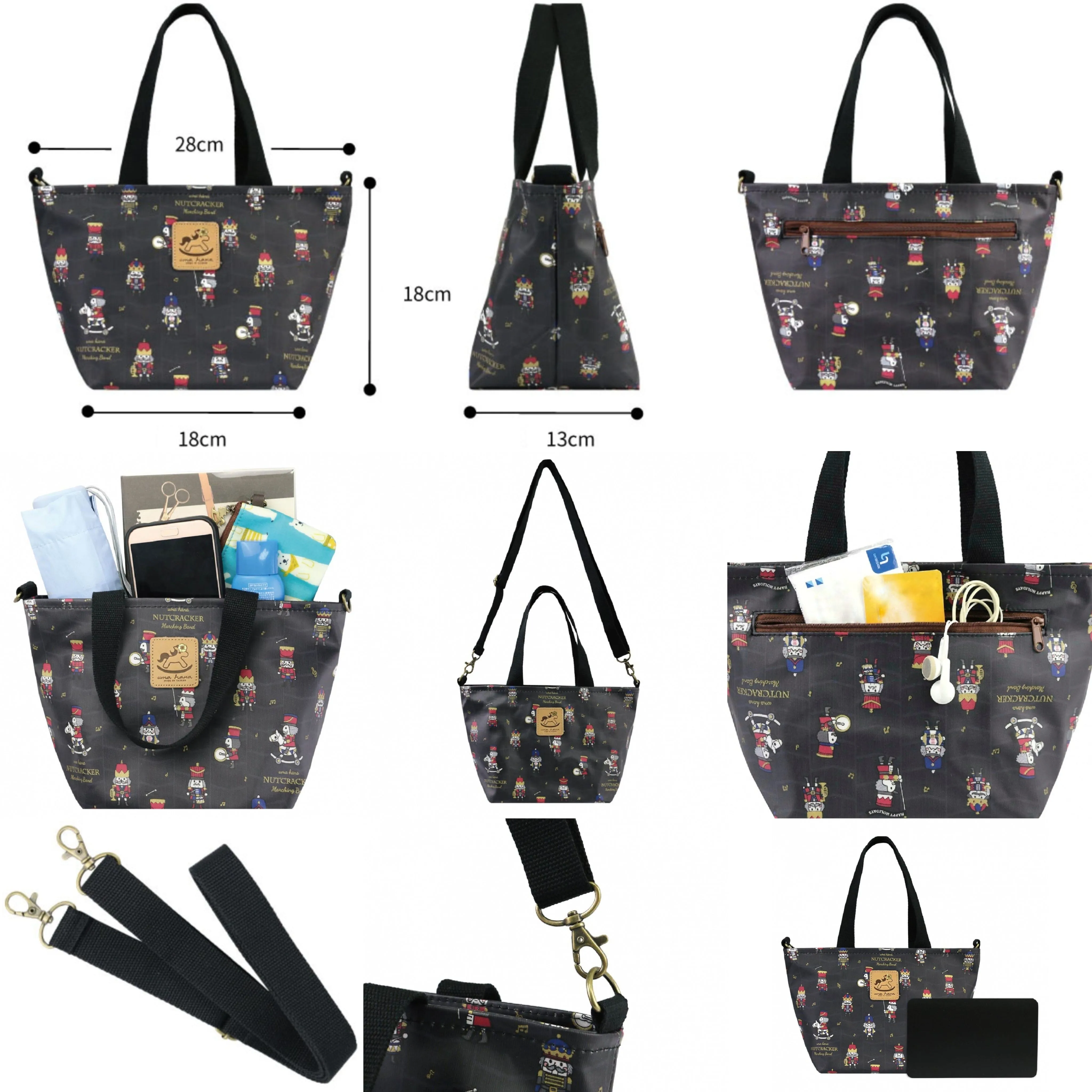 Coral Meow Cat Mini Travel Tote
