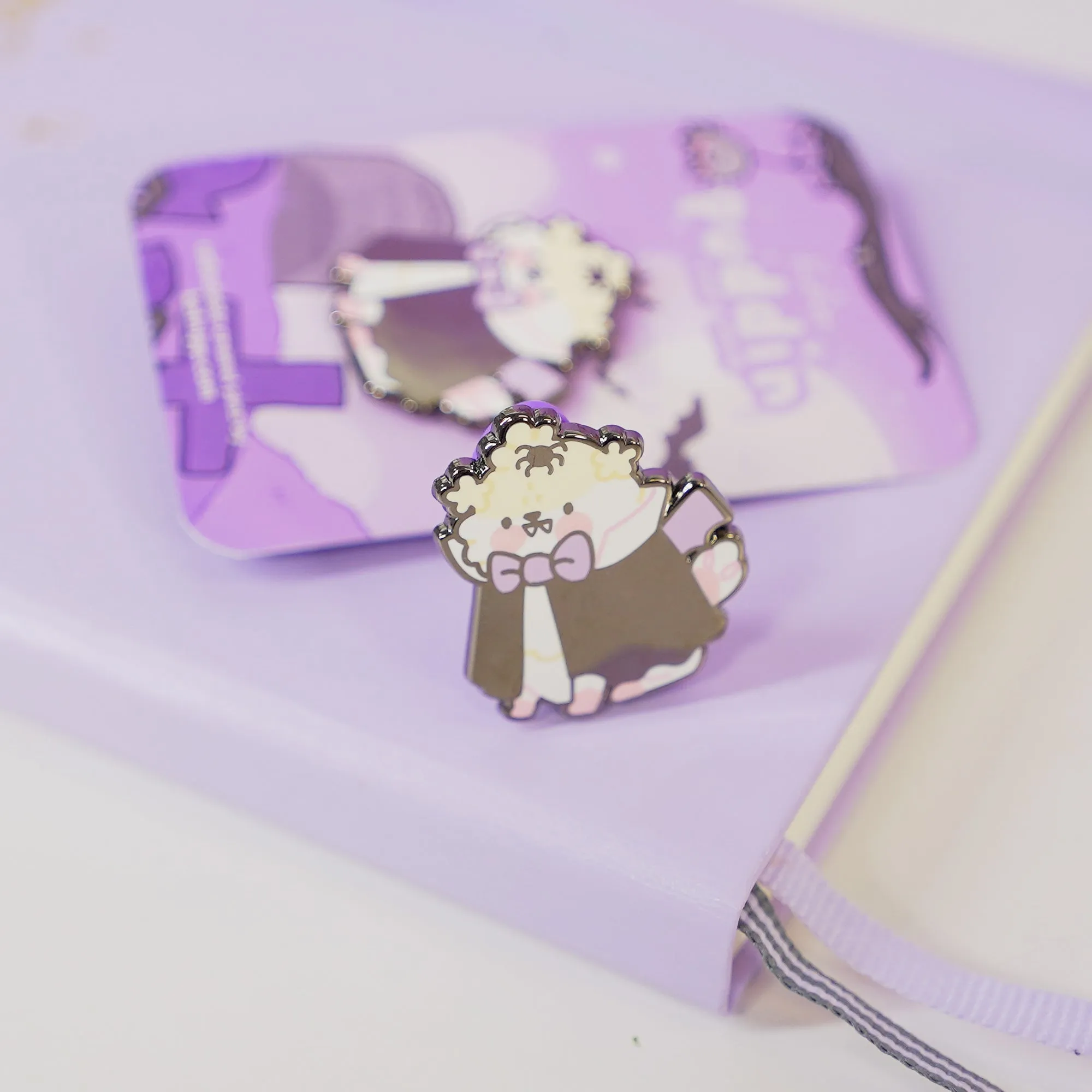 Dracula Puddin Enamel Pin | Cute Halloween Dog Pin | Spooky Kawaii Collectible | Gothic Vampire Badge