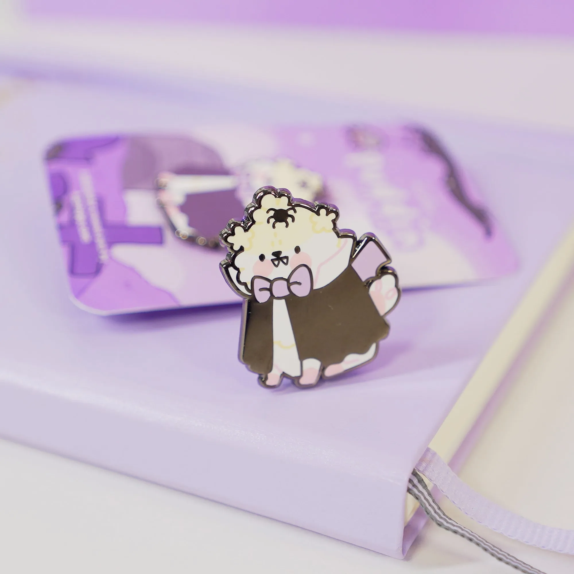Dracula Puddin Enamel Pin | Cute Halloween Dog Pin | Spooky Kawaii Collectible | Gothic Vampire Badge