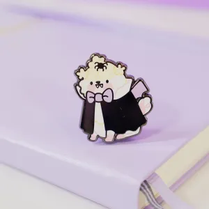 Dracula Puddin Enamel Pin | Cute Halloween Dog Pin | Spooky Kawaii Collectible | Gothic Vampire Badge
