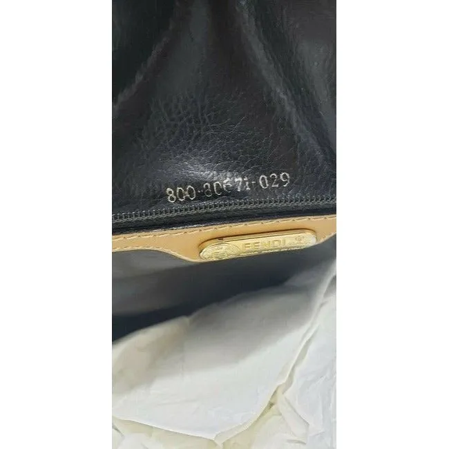 Fendi Box Canvasleather Two Way Hat Boxcross Body Pequin Stripes In Browns Leathercoated Canvas Satc