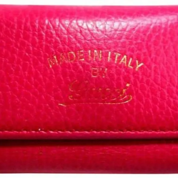 Gucci Hot Pink Leather Key Holders & Wallet