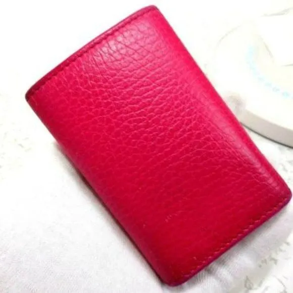 Gucci Hot Pink Leather Key Holders & Wallet