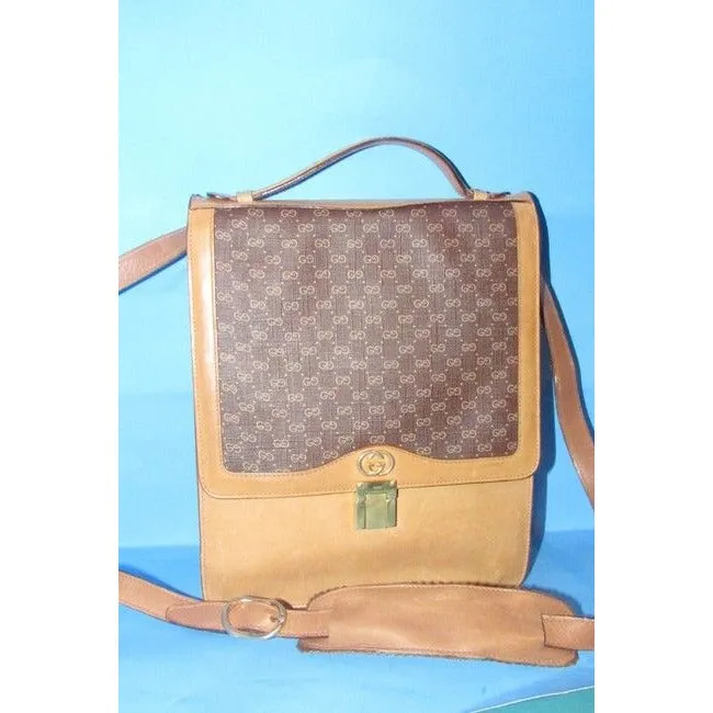 Gucci Tote Micro Guccissima Print Way Top Handle Burgundybeigecamel Leather And Coated Canvas Satche
