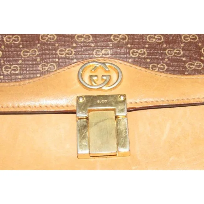 Gucci Tote Micro Guccissima Print Way Top Handle Burgundybeigecamel Leather And Coated Canvas Satche