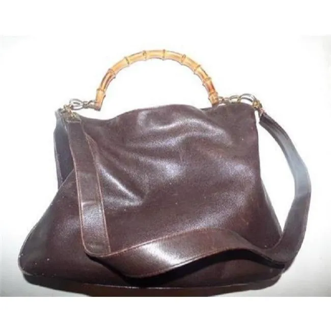 Gucci Vintage Two Way Brown Leather Hobo Bag