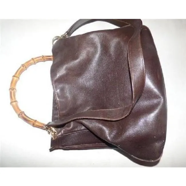 Gucci Vintage Two Way Brown Leather Hobo Bag
