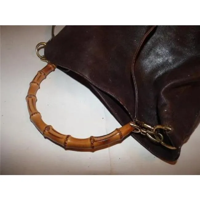 Gucci Vintage Two Way Brown Leather Hobo Bag