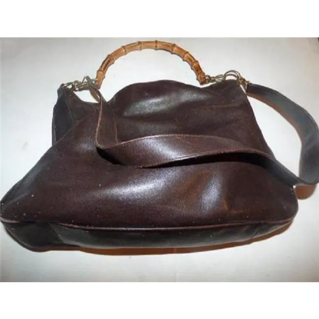 Gucci Vintage Two Way Brown Leather Hobo Bag