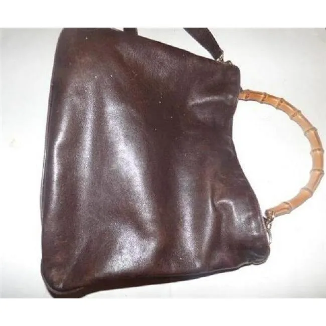 Gucci Vintage Two Way Brown Leather Hobo Bag