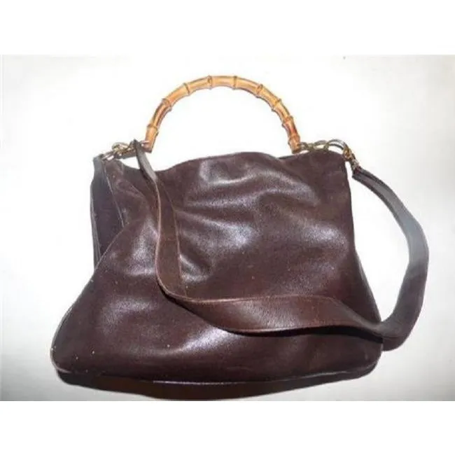 Gucci Vintage Two Way Brown Leather Hobo Bag
