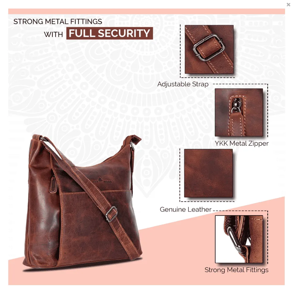 Leather Shoulder Bag Leena - Sandal