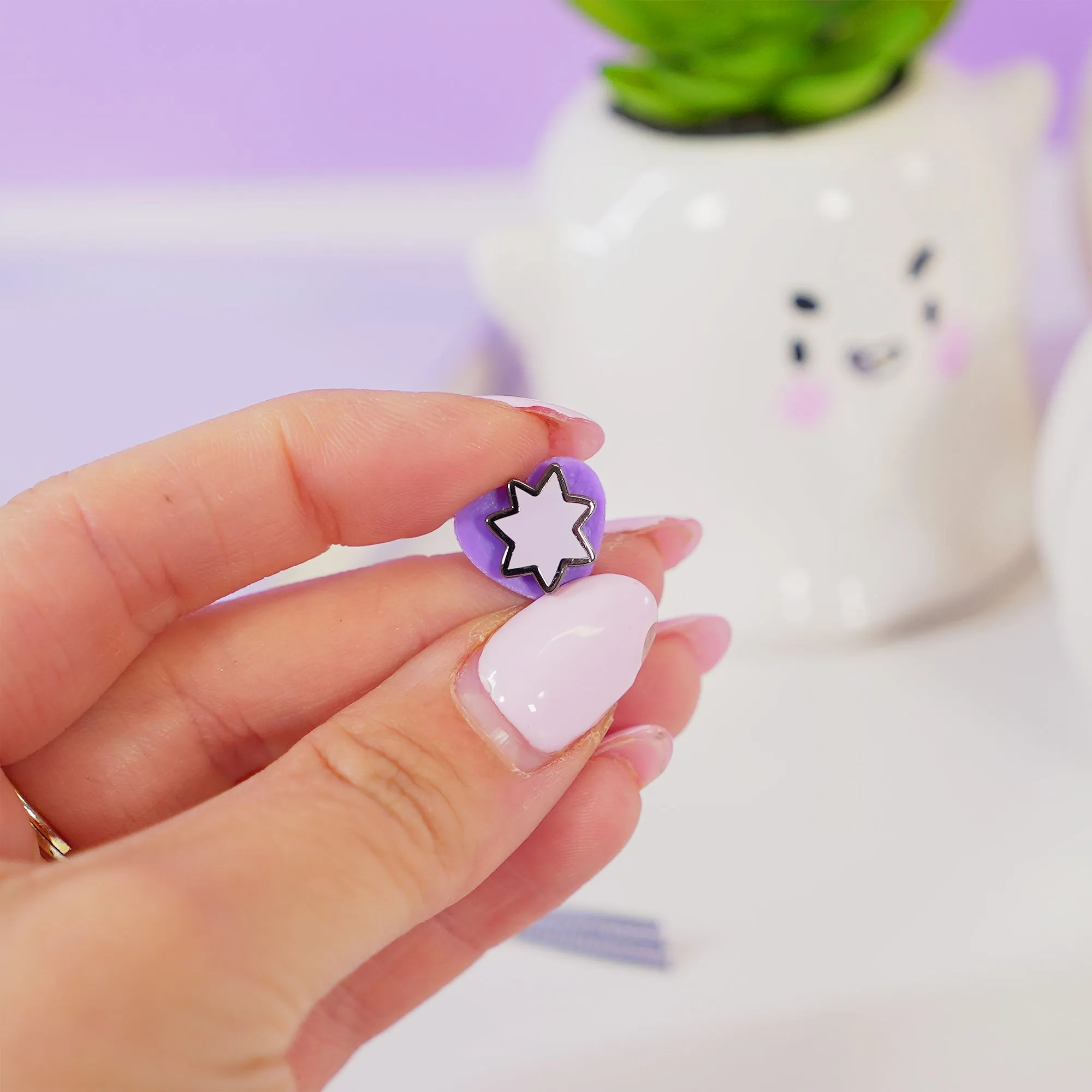 Mini Purple Star Enamel Pin | Vampies Vault Kawaii Pin | Cute Halloween Collectible Badge