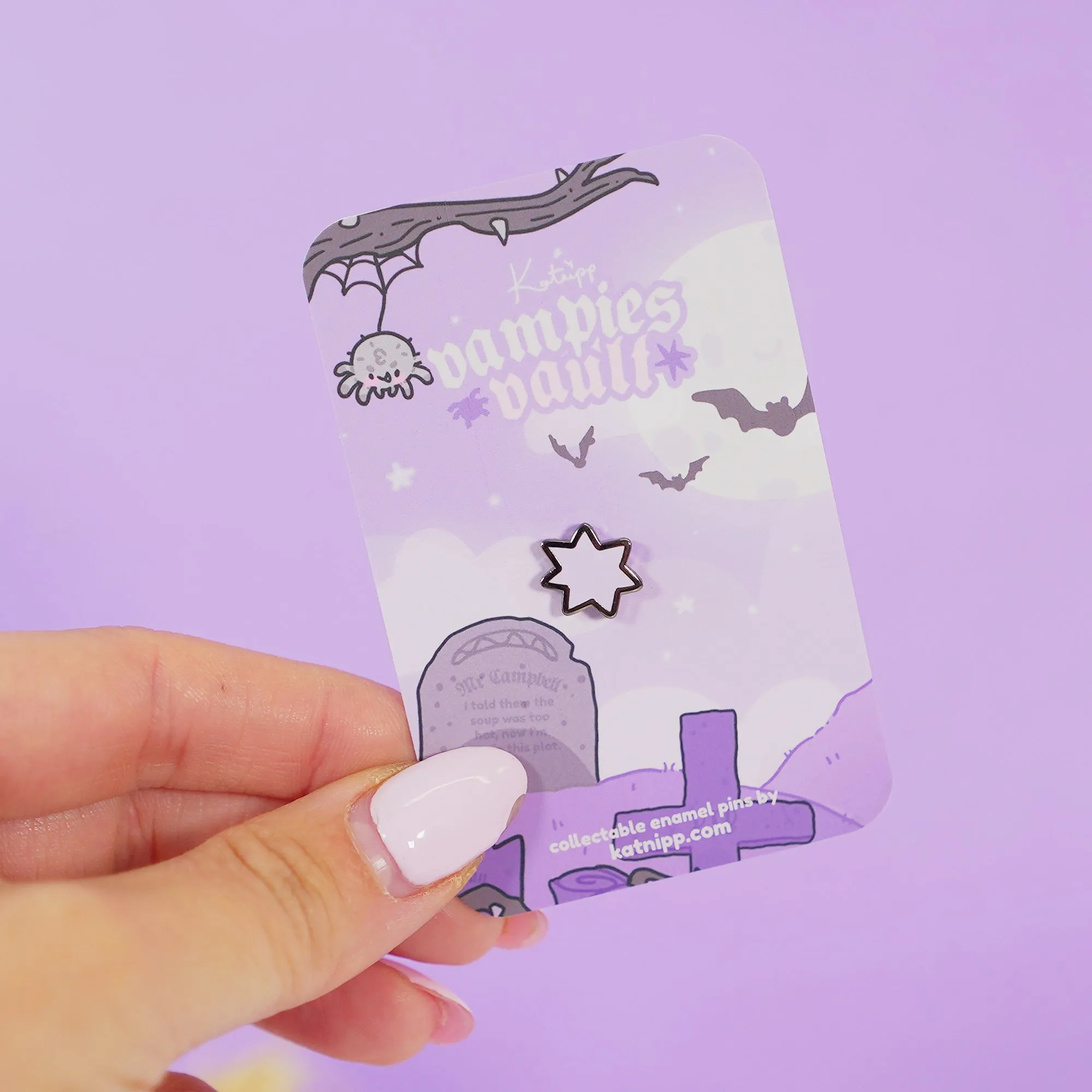 Mini Purple Star Enamel Pin | Vampies Vault Kawaii Pin | Cute Halloween Collectible Badge