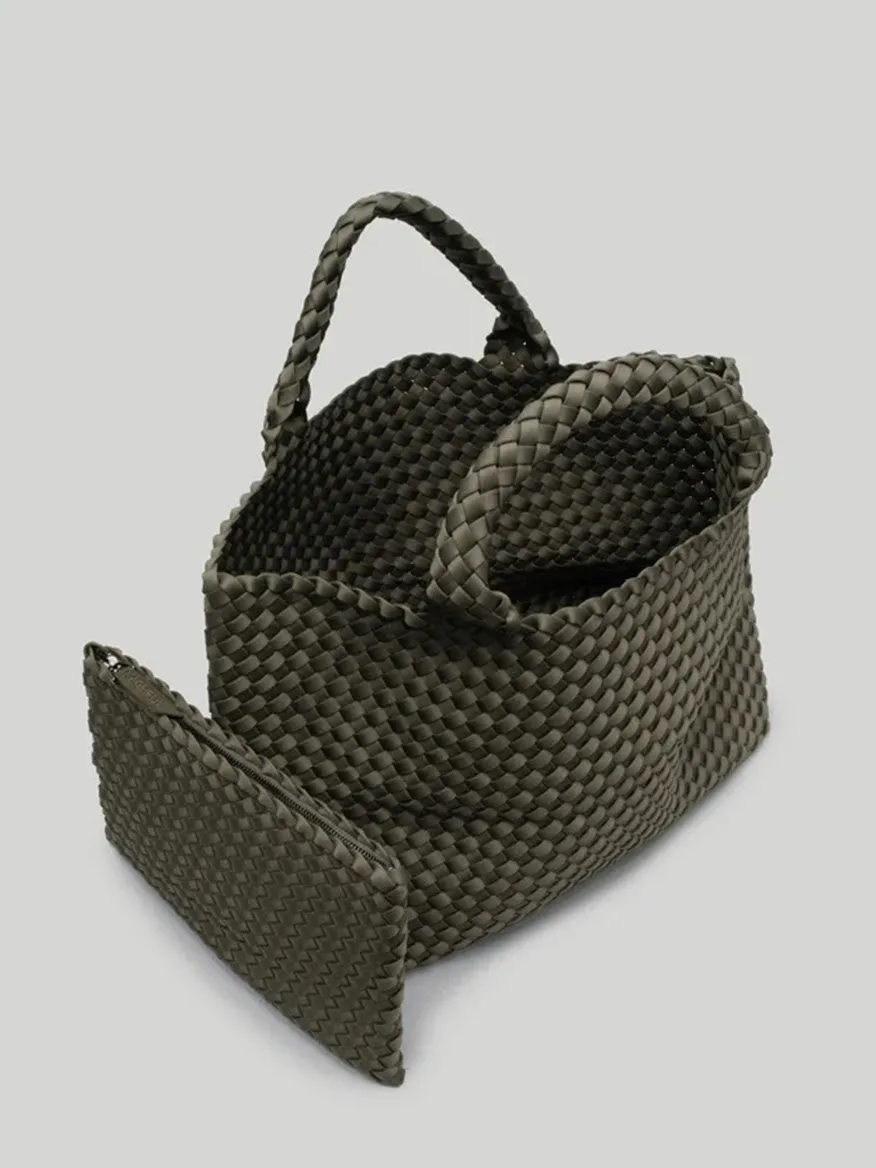 Naghedi St. Barths Medium Tote in Solid Olive