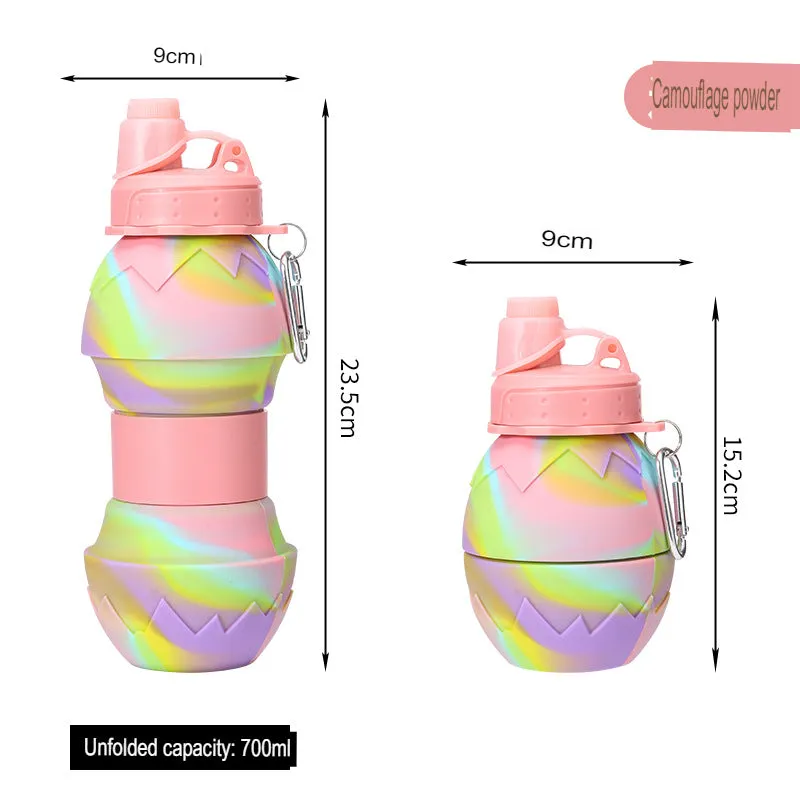 New Silicone Outdoor Sports Folding Water Bottle Telescopic Water Cup.