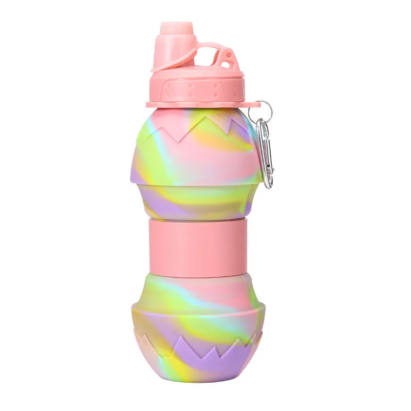 New Silicone Outdoor Sports Folding Water Bottle Telescopic Water Cup.