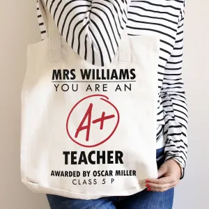 Personalised 'A  Teacher' Tote Bag