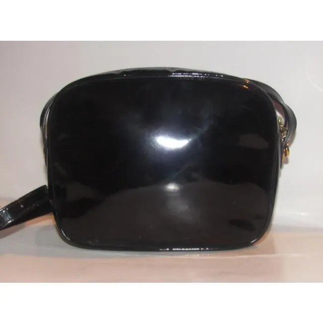 Salvatore Ferragamo Vintage Pursesdesigner Purses Black Patent Leather With Windowpane Design Of Gro