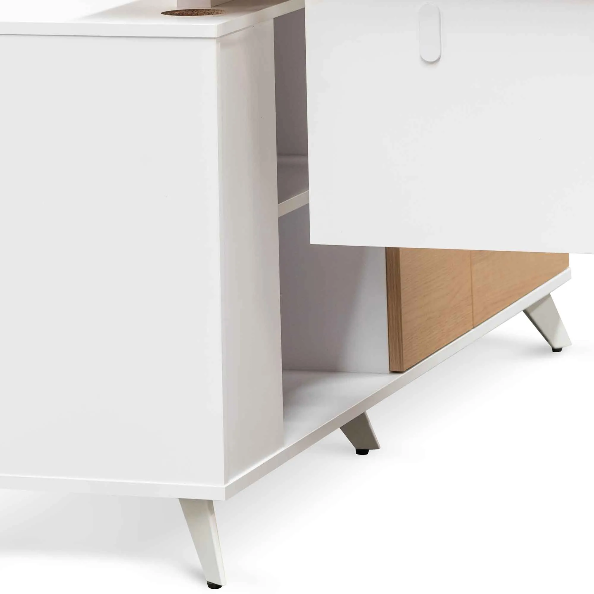 Stylus 160cm Right Return Executive Office Desk - Natural