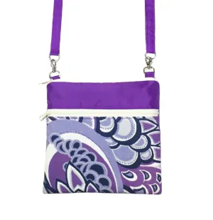 Swirled Paisley in Purple | Light Purple Nylon | Mini Square Crossbody Bag