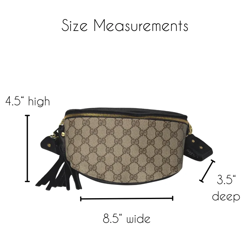 Upcycled GG Full Front Belt Bag in Black Leather | Britt
