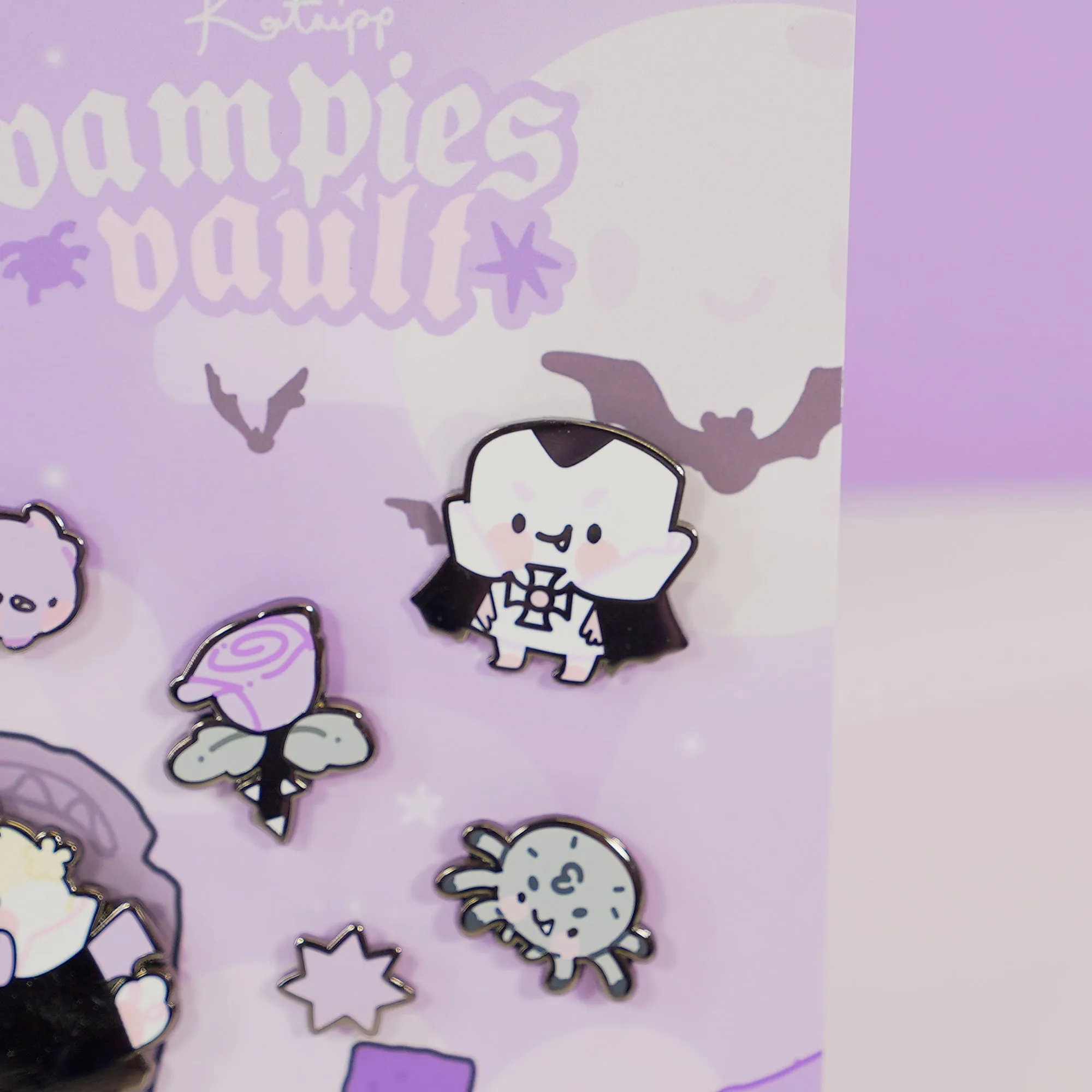Vampies Vault Halloween Enamel Pin Bundle | 6-Piece Spooky Kawaii Pin Set | Gothic Collectible Lapel Pins