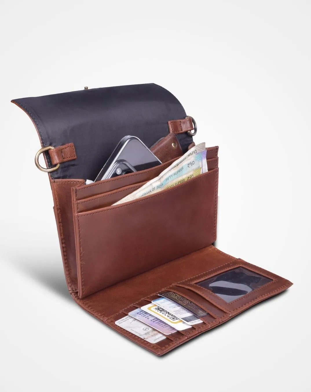 VersaCarry 2-in-1 Leather Sling Wallet - Sling Bag